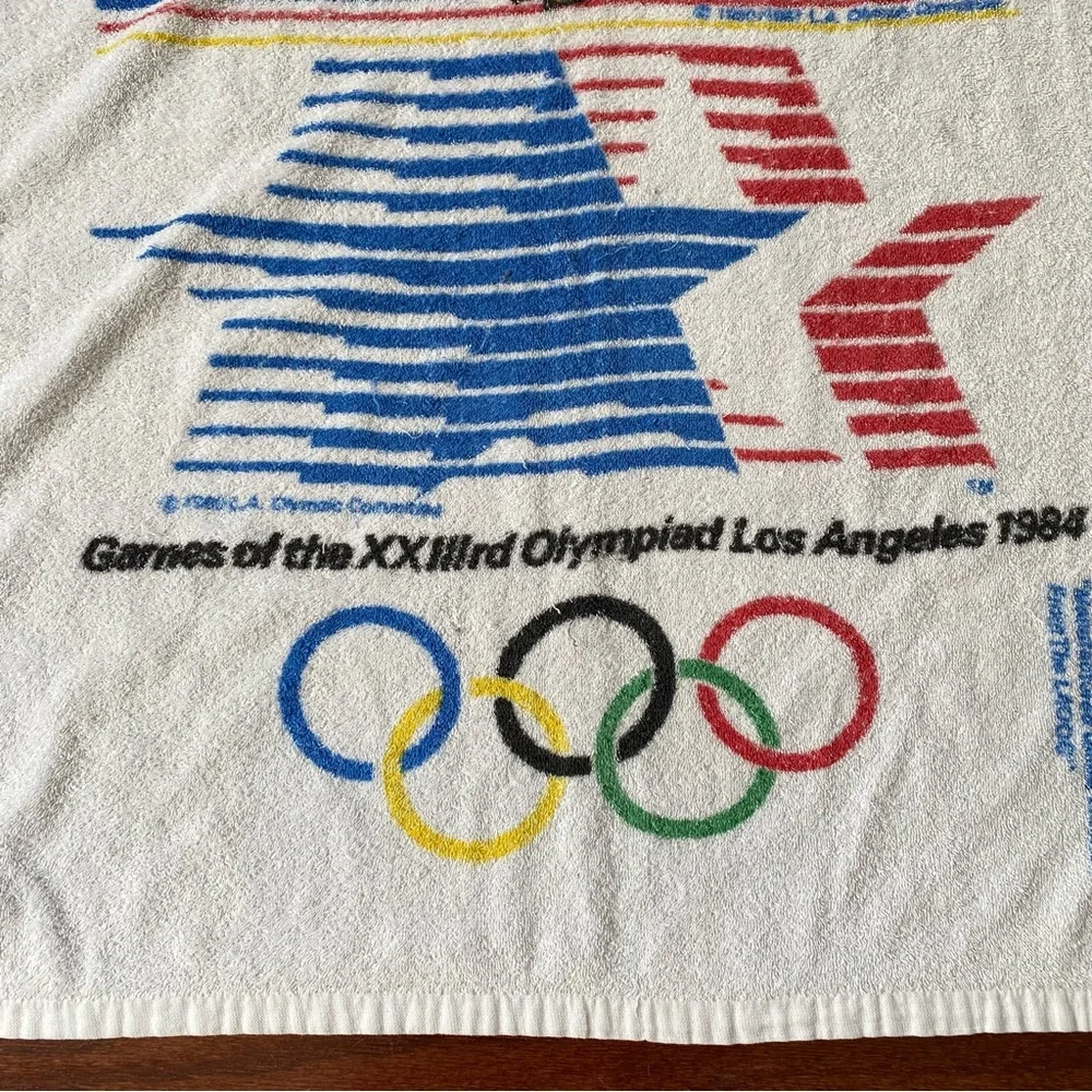 Los Angeles 1984 Olympics Games Beach Towel Sam the Eagle Original Vintage